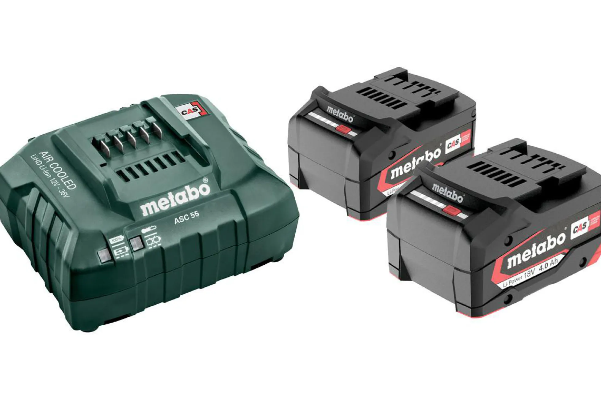 Batterisæt med lader 18V, 2x4,0Ah, ASC55