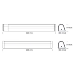 Bianka G2 spejlarmatur m. stikkontakt, LED IP44, 8W, 2700/3000/4000K CCT - Nordtronic