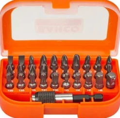 Bitssæt, 31 dele, lige kærv/PH/PZ/Unbrako/Torx - Bahco