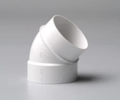 Bøjning 45 grader med nippel, 51mm rørdimension