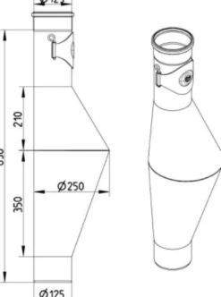 Blücher rottestop, 125mm med renseadgang, AISI304