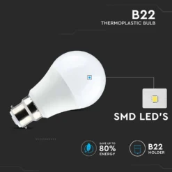 B22 LED pære, 8,5W, A60, 806lm, 4000K, erstatter 60W