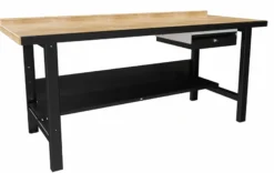 Blika Værkstedsbord VBB-1.15, komplet inkl. hylde og skuffe, RAL 7035/9005