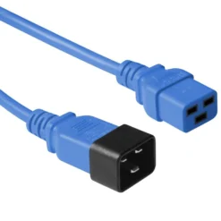 Blå strømkabel C20 til C19, 0,9 meter - MicroConnect