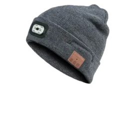 Blue Electric Beanie, LED-lygte, Bluetooth headset, inkl. sikkerhedsvest