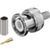 BNC crimp stik, BNC58M, til RG58/U kabel, med guldbelagt stift