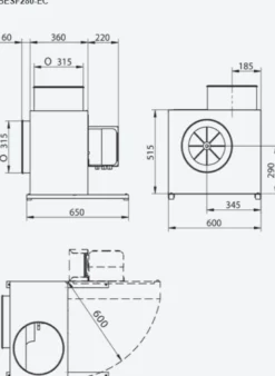 Boksventilator BESF28043EC