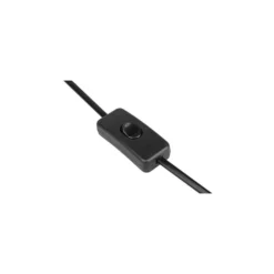 Bordlampe, sort metal og træ, 1,5 meter ledning, E27 fatning, uden lyskilde