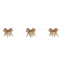 Bowie lyskæde, 10 LED lys, guld sløjfer, 2,25 meter - Star Trading