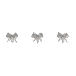 Bowie lyskæde, 10 LED lys, sølv sløjfer, 2,25 meter - Star Trading