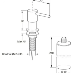 Børma A10 sæbedispenser - krom