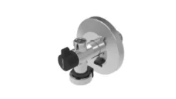 BROEN BALLOFIX dobbelt vinkelventil, 3/4" x 1/2" x 3/8", forkromet