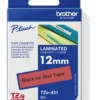 Brother tape TZe-431, sort/rød, 12 mm x 8 meter