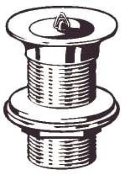 Bundventil 1¼", med prop, uden overløb, krom