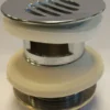 Bundventil med rist og overløb, 1 1/4", 63 mm, forkromet