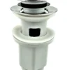 Bundventil pop-up, 1 1/4", med overløb, plast, forkromet