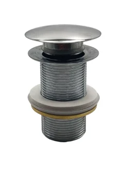 Bundventil push-up, 1 1/4", uden overløb, krom