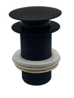 Bundventil push-up, 1 1/4", uden overløb, sort