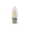 B22 4W LED kertepære, Samsung LED chip, kultråd, varm kulør - 400 lumen, 300 graders spredning