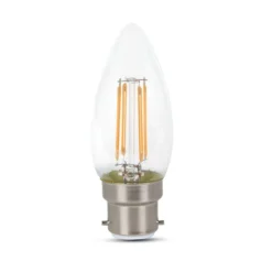 B22 4W LED kertepære, Samsung LED chip, kultråd, varm kulør - 400 lumen, 300 graders spredning