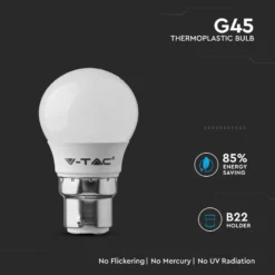 B22 5,5W LED pære - G45, Samsung LED chip, varm kulør