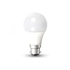 B22 9W LED pære, 806 lumen, 3000K, 200° spredning, 108 mm højde, 60 mm diameter, ikke dæmpbar, PVC - V-Tac
