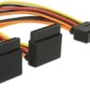 Cable SATA 15 pin power plug with latching function > 2 x SATA 15 pin