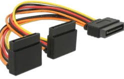 Cable SATA 15 pin power plug with latching function > 2 x SATA 15 pin