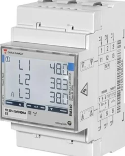 Carlo Gavazzi – Digital DIN-skinne elmåler til direkte måling og med RS485 Modbus interface, 230/400Vac / 3-faset / 65A / 50Hz / MID-godkendt (type EM340 DIN AV2 3 X S1 PF B)