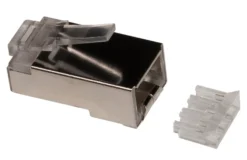 Cat 6A FTP RJ45 (8P8C) modular plug t. stiv rund ledning, AWG 24-26