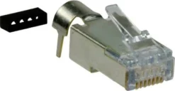 Cat 6A FTP RJ45 (8P8C) modular plug t. stiv rund ledning - 10 stk