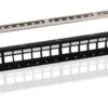 CAT6, 24-ports, 19 tommer patchpanel, uskærmet, 8P8C, LSA, sort - MicroConnect