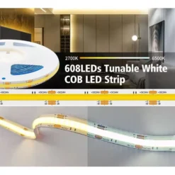 CCT COB-LED strip, 5 meter, 10W/m, RA97, 24V DC, IP20