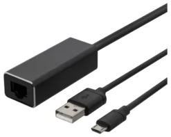 Chromecast netværksadapter, USB, RJ45, sort, Deltaco