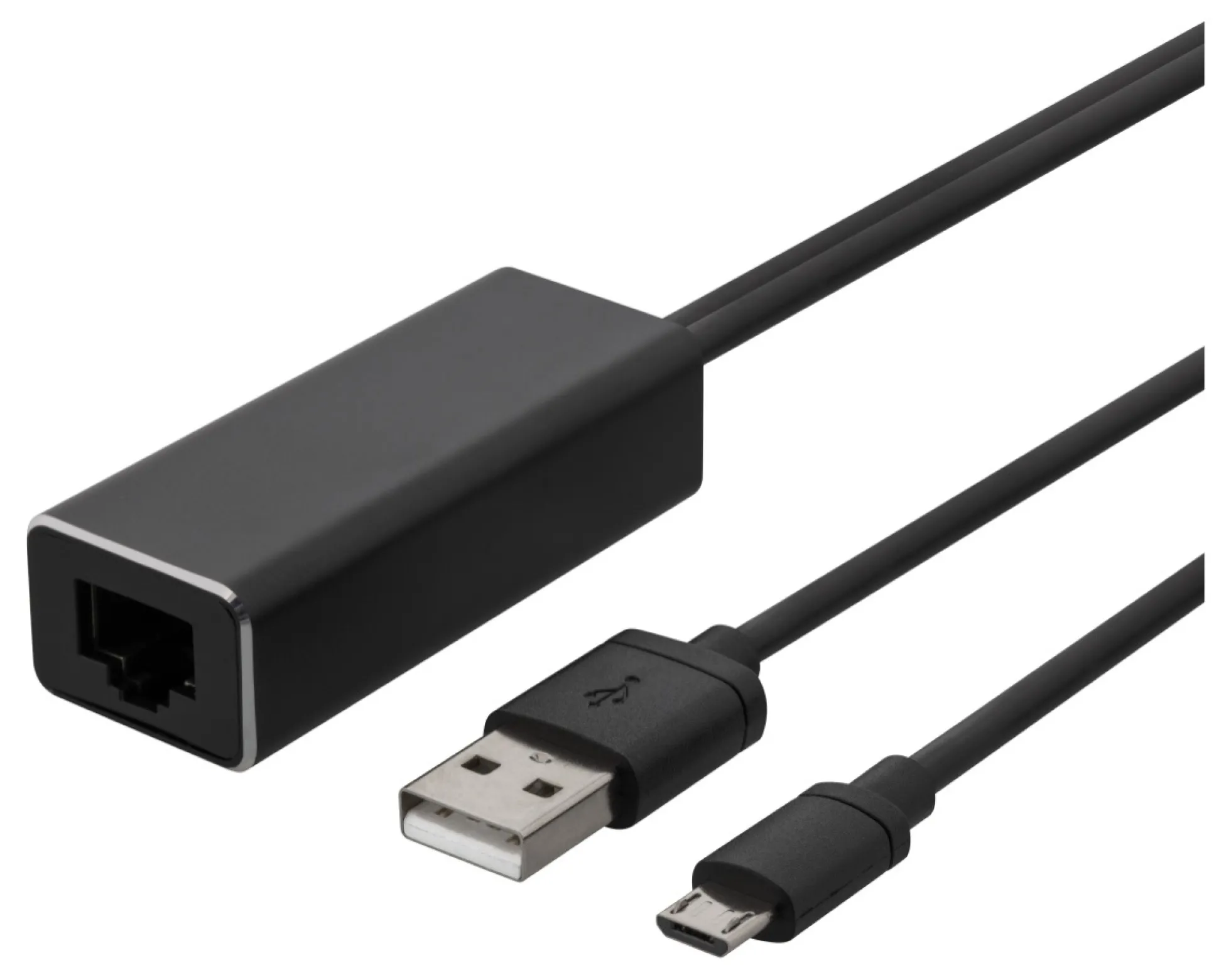 Chromecast netværksadapter, USB, RJ45, sort, Deltaco