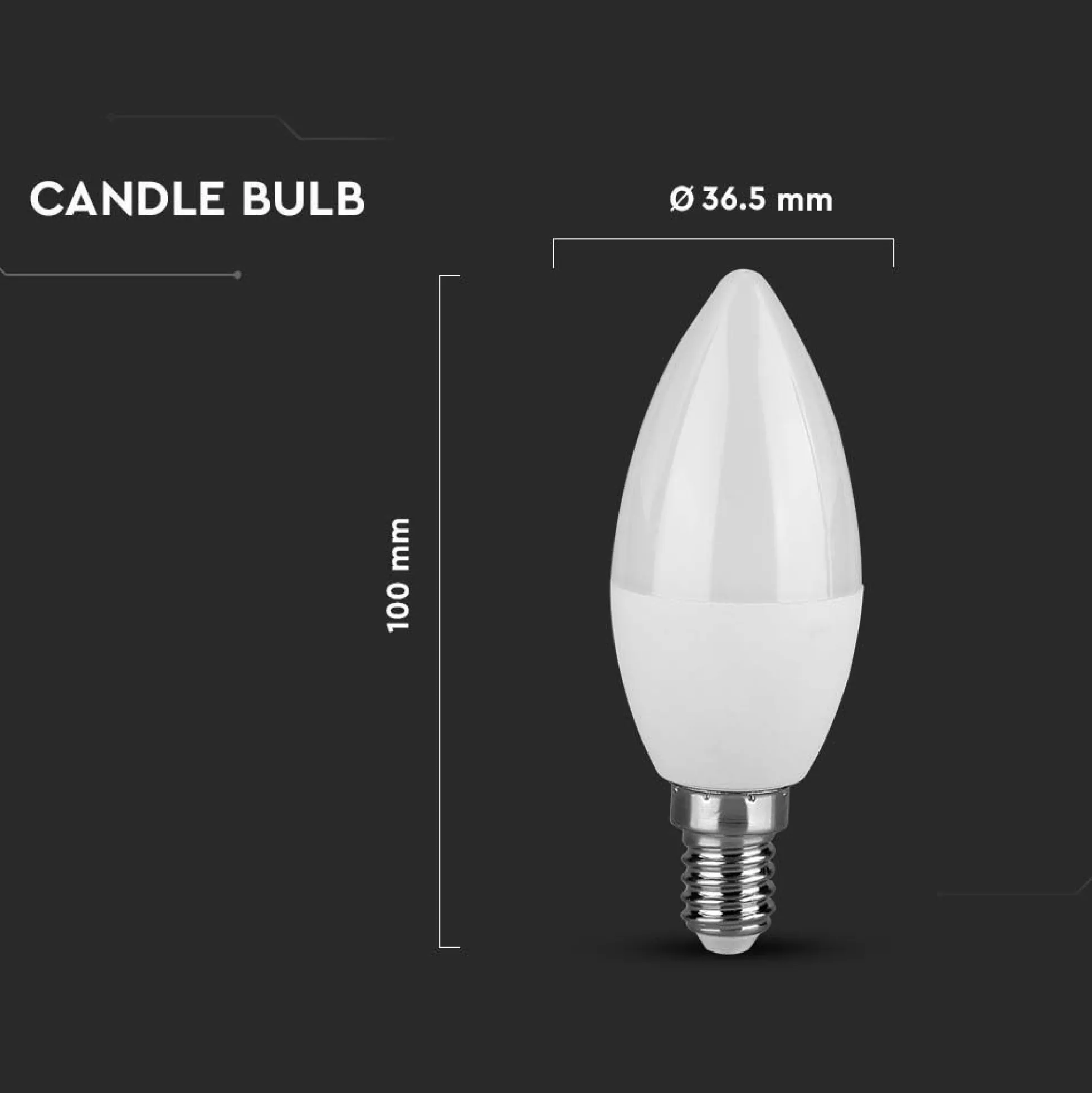 C37 LED Pære, 3,7W, E14 - Plastik, Samsung Chip, 3000K