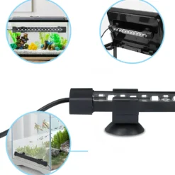 20 cm akvarie armatur, 8W LED, RGB+NW, IP68