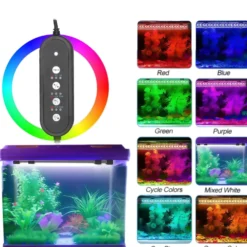20 cm akvarie armatur, 8W LED, RGB+NW, IP68