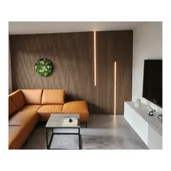 240 cm lys til akustikpanel, sort, komplet sæt med aluprofil og COB LED strip, 3000K
