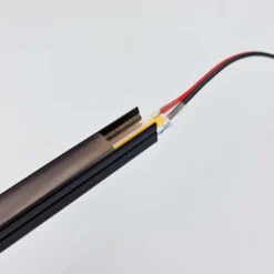 240 cm lys til akustikpanel, sort, komplet sæt med aluprofil og COB LED strip, 3000K
