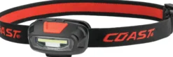 COAST Genopladelig Pandelampe FL13R, 270 lumen, rødt/hvidt lys