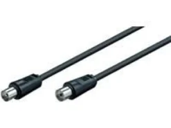 Coax M-F, 5 meter, sort, 75 Ohm, dobbelt skærmet