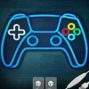 Controller neon skilt gamepad, LED lys, stor model 39x27 cm, 5V DC USB