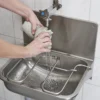 CONTURA rengøringsvask CU 44 GB, væghængt, rustfrit stål, 460 mm bredde, 335 mm dybde, 376 mm højde