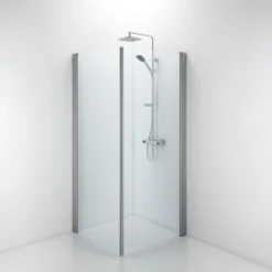 Contura Shower Space lige dør, mat profil, klart glas, 600 mm