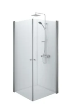 Contura Shower Space lige dør, mat profil/klart glas, SPNK 600, knopgreb