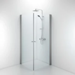 Contura Shower Space lige dør, mat profil/klart glas SPNK 850 knopgreb