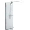 Contura Shower space sfnk 600 fast væg, klart hærdet glas og alu.profil