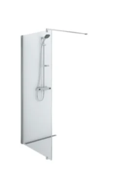 Contura Shower space sfnk 600 fast væg, klart hærdet glas og alu.profil