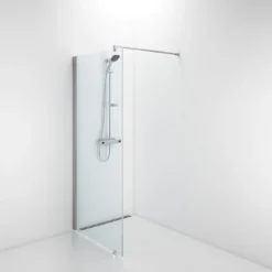Contura Shower space sfnk 600 fast væg, klart hærdet glas og alu.profil